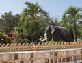 Elephant statue - DEC 10 2017: Phrathat Kham Kaen Nakhon,Thailand Royalty Free Stock Photo
