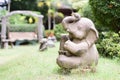 Elephant statue on the lawn Royalty Free Stock Photo