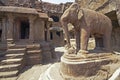 Ellora Caves - India - Elephant statue outside ancient Jain temple