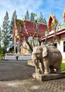 Elephant statue in Wat Sri Sunthon temple Royalty Free Stock Photo
