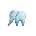 Elephant statue watercolor illustration on white background. Stone elephant figurine Royalty Free Stock Photo