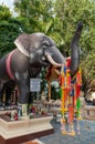 Elephant statues in Wat phra that doi kham