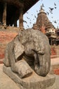 Elephant status in Kathamndu Durbarsquare Royalty Free Stock Photo