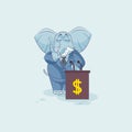 Elephant sticker emoticon behind podium