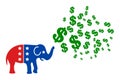 Raster Elephant Stimulus Dollars Flat Icon Image