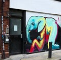 Elephant on the street. Art