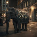 An elephant on the street of New York, AI generated