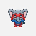 Elephant Super Hero Cute Creative Kawaii Cartoon