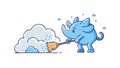 Elephant Sweeping Cloud Icon for Abstract Cleaning, vector design Generative AI Royalty Free Stock Photo