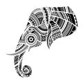 Elephant tattoo ornamented with Maori style elements