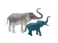 Elephant toys profile isolated on white background. Royalty Free Stock Photo