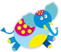 Elephant tropic color circus polka dots