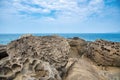 Elephant Trunk Rock in Shenao Keelung, New Taipei, Taiwan beside the ocean coast Royalty Free Stock Photo