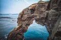 Elephant Trunk Rock in Shenao of Ruifang District, New Taipei, Taiwan. Royalty Free Stock Photo