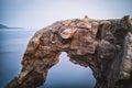 Elephant Trunk Rock in Shenao of Ruifang District, New Taipei, Taiwan. Royalty Free Stock Photo