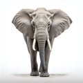 An elephant with tusks and large ears