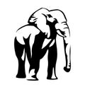 Elephant. Vector black and white illustration. Royalty Free Stock Photo