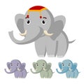 Elephant Vector. Cute African Animal. Circus. Isolated Cartoon Illustration Royalty Free Stock Photo