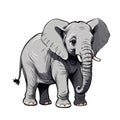 Elephant vector illustration, drawing elephant