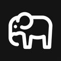 Elephant icon, vector logo line art illustration Royalty Free Stock Photo