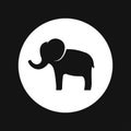 Elephant icon, vector logo line art illustration Royalty Free Stock Photo