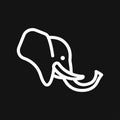 Elephant icon, vector logo line art illustration Royalty Free Stock Photo