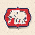 Elephant of vote inside frame design