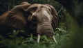 Elephant walking in the wild, strong and majestic, grazing peacefully generated by AI Royalty Free Stock Photo