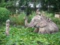 Elephant water stone sculpture indonesia bali