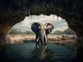 Elephant at waterhole