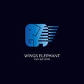 Elephant wings logo icon template design for brand or company and other Royalty Free Stock Photo