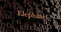 Elephant - Wooden 3D rendered letters/message
