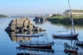 Elephantine Island on the bank of Nile River Royalty Free Stock Photo