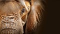 Elephants face with focused eyes, symbolizing strength, wisdom, and wildlife Royalty Free Stock Photo