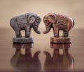 Chinese Chess Elephants Face Off