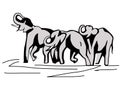Elephants. Family of elephants, Illustration Family of elephants.