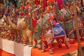 Elephants figurines from textiles hand embroidery. Gift souvenir India