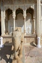 Elephants guarding the gate to the Mubarak Mahal, Jaipur City Pa
