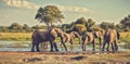 Elephants herd