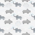 Elephants and hippos