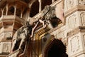 Elephants link their trunks over the Hathi Pol Gate