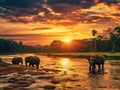 Elephants   Made With Generative AI illustration Royalty Free Stock Photo