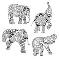 Elephants ornate decorated