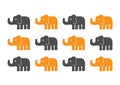 Elephants silhouettes pattern