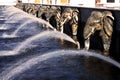 Elephants water fountain at Hindu temple