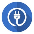 Eletricity flat design vector icon, energy, power, plug concept illustration Royalty Free Stock Photo