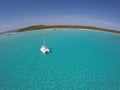 Catamaran at Anchor, Out Islands of the Bahamas Royalty Free Stock Photo