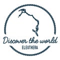 Eleuthera Map Outline. Vintage Discover the World.