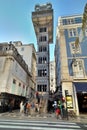 Elevador de Santa Justa, neo-gothic wrought iron transport vertical lift, built in 1901, Lisbon, Portugal Royalty Free Stock Photo