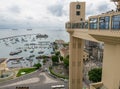 The Elevador Lacerda Elevator and the Mercado Modelo, a famous food and handcrafts Market. Salvador, Bahia, Brazil. Royalty Free Stock Photo